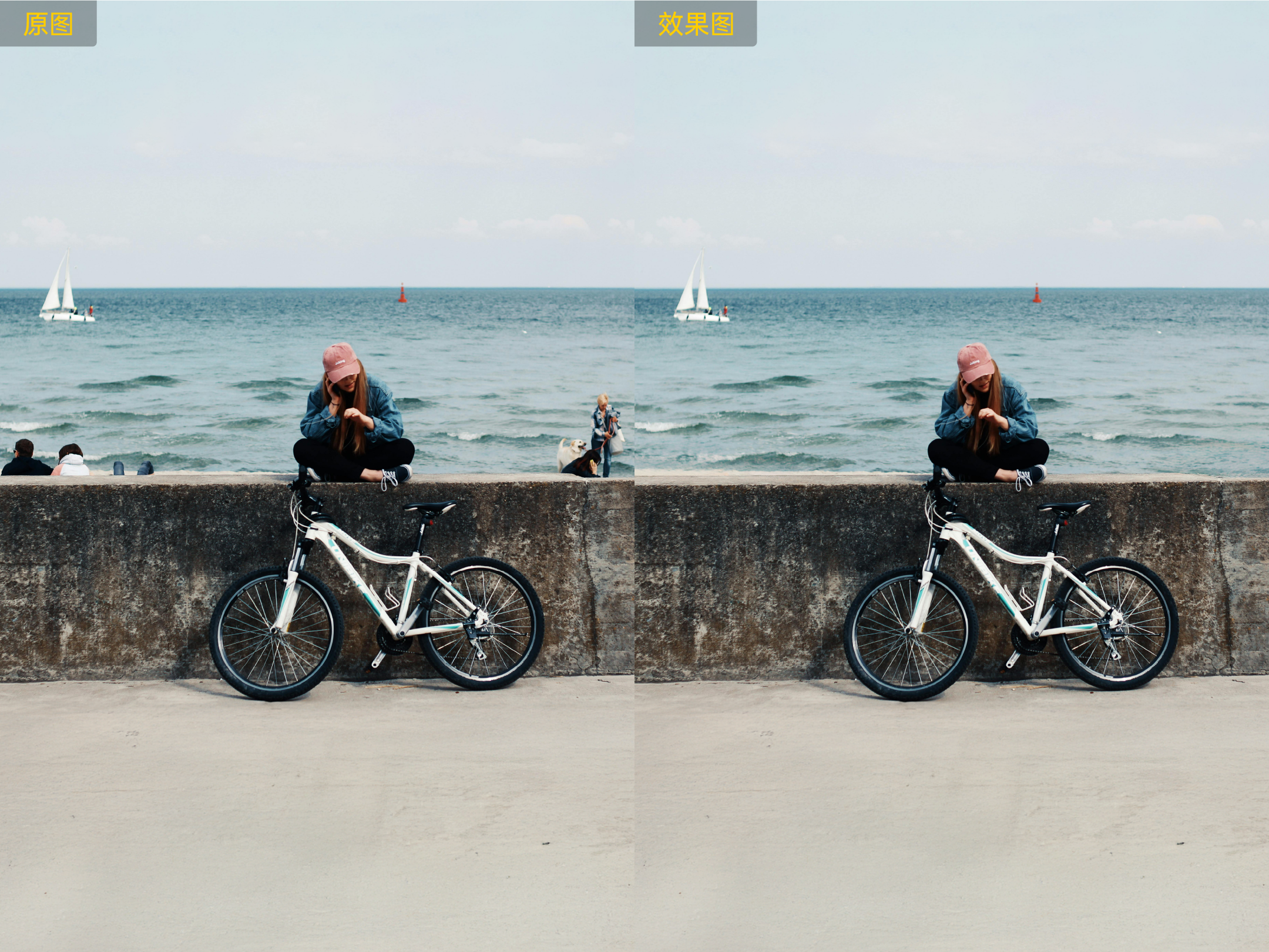 老照片划痕修复与年代感流失示意