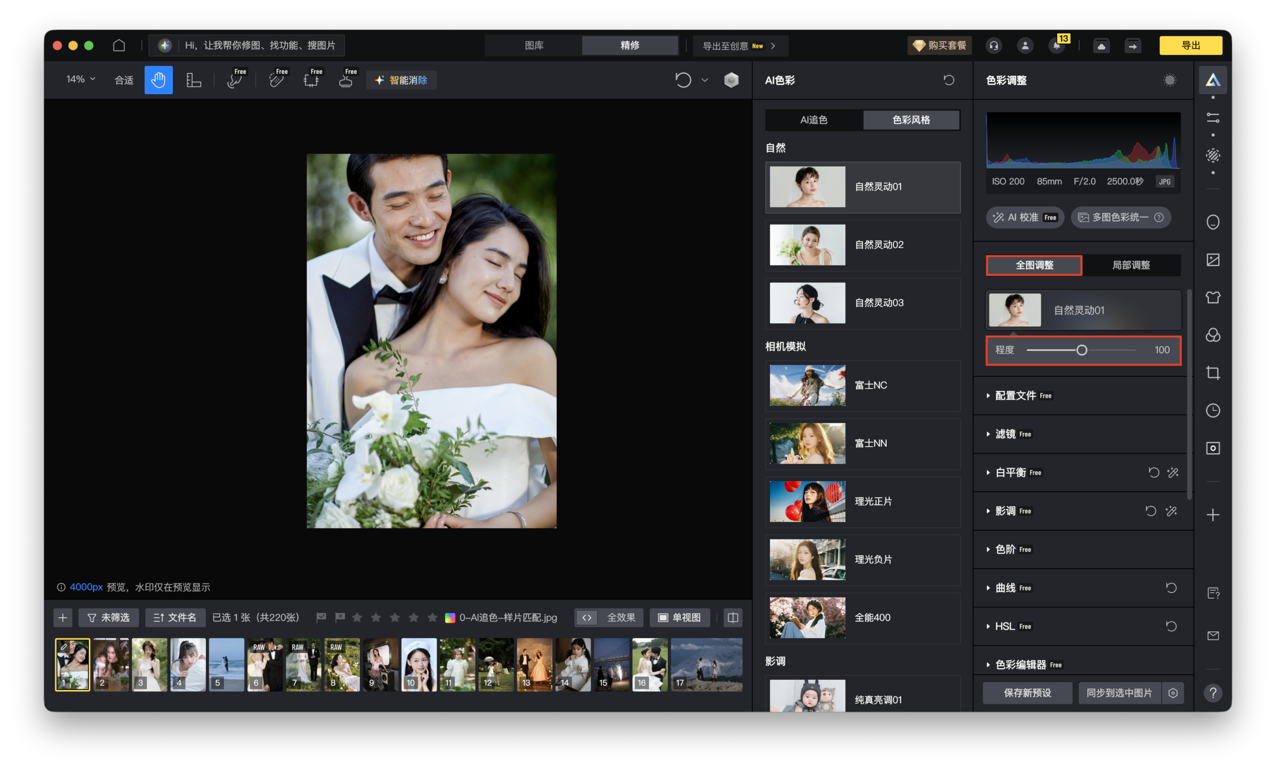 不同目的地婚纱照修图逻辑差异示意