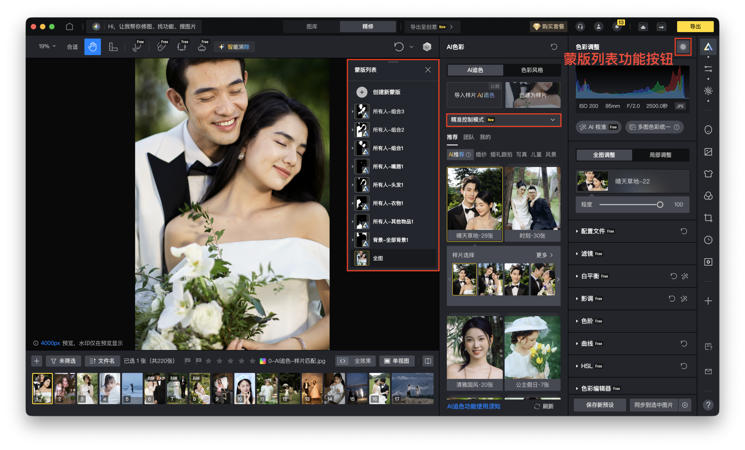目的地婚纱风格统一边界示意