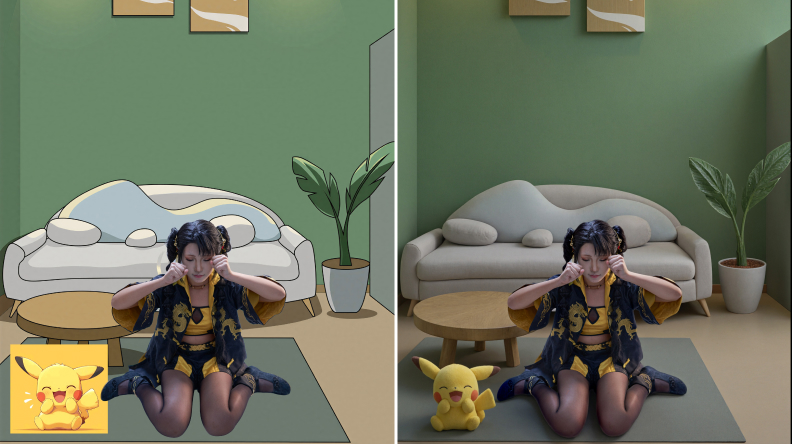 2D转3D · 效果对比