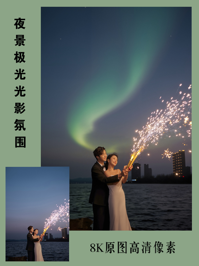 夜景极光光影氛围效果封面