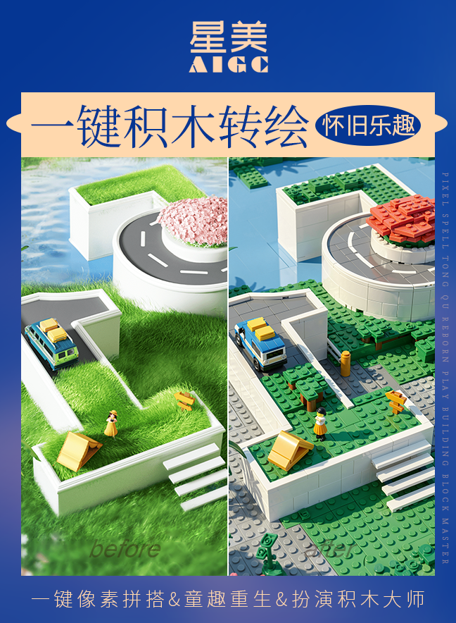 一键积木转绘效果封面