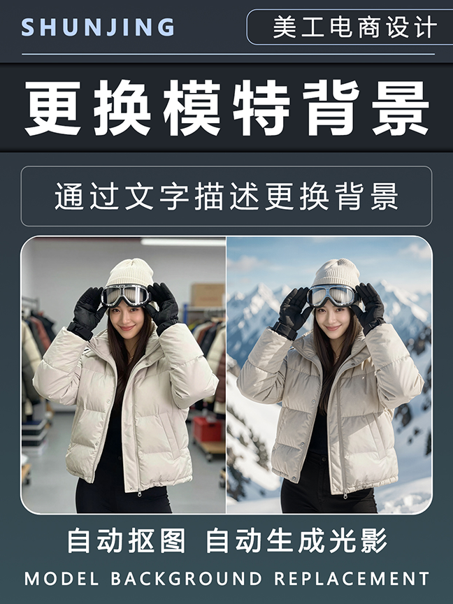 更换模特背景效果封面