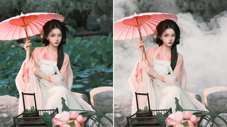 一键白烟 · 效果对比