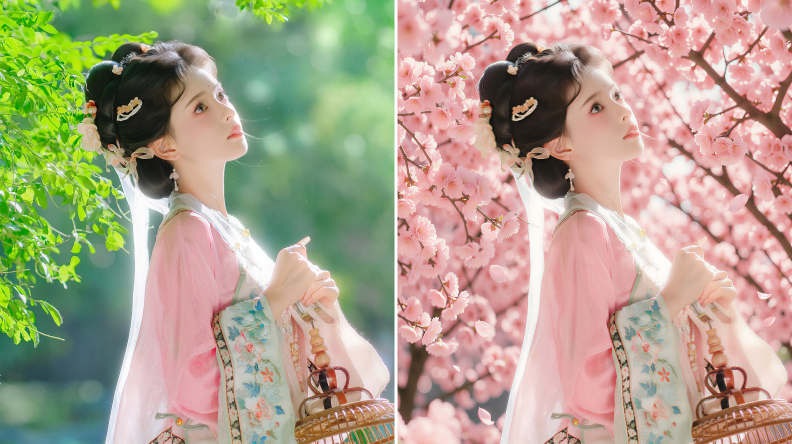 春日桃花 · 效果对比
