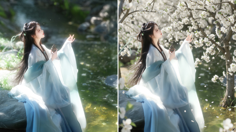 春日梨花 · 效果对比