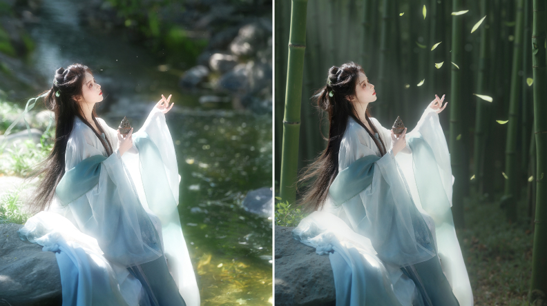 武侠竹林 · 效果对比