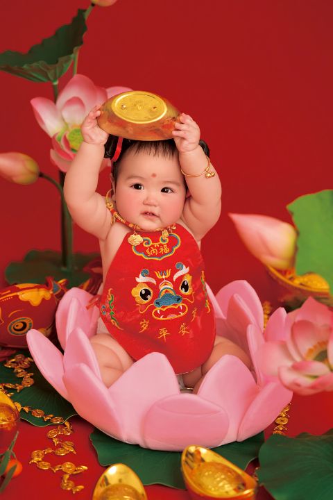 儿童年画娃娃写真AI追色推荐 儿童人物与年画装饰表现